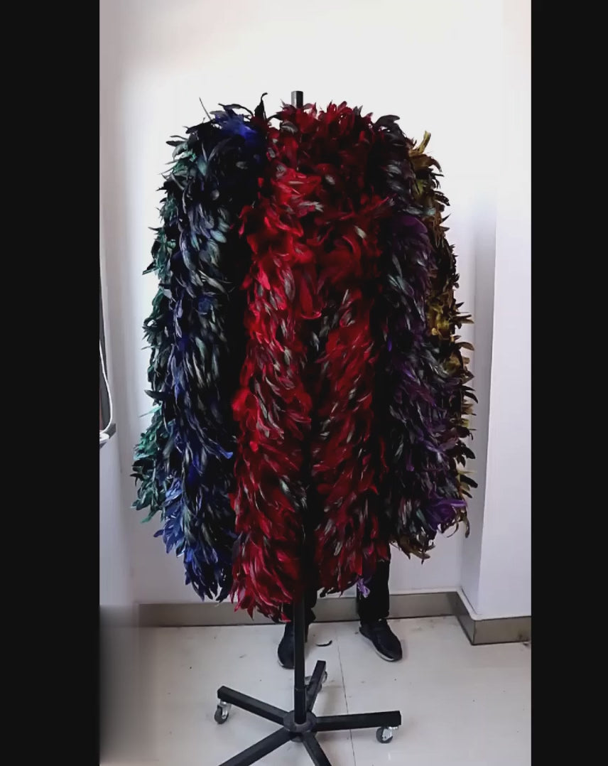 Boa en plumes de coq 2m bicolore