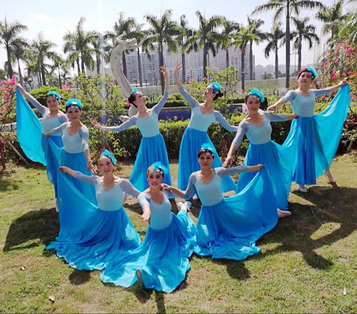 Jupe longue et ample en mousseline de soie transparente - 9 couleurs disponibles pour adulte - Dance Store