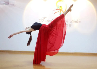 Jupe longue et ample en mousseline de soie transparente - 9 couleurs disponibles pour adulte - Dance Store