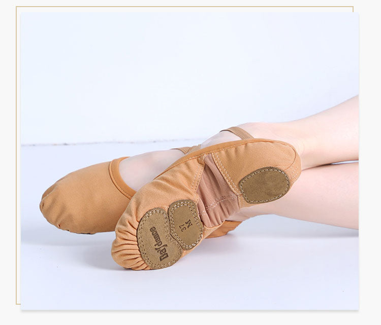 Chaussons de danse Classique demi pointes en coton stretch avec élastiques cousus aux chaussons pour adultes 2 coloris au choix: beige clair ou beige foncé - Dance Store
