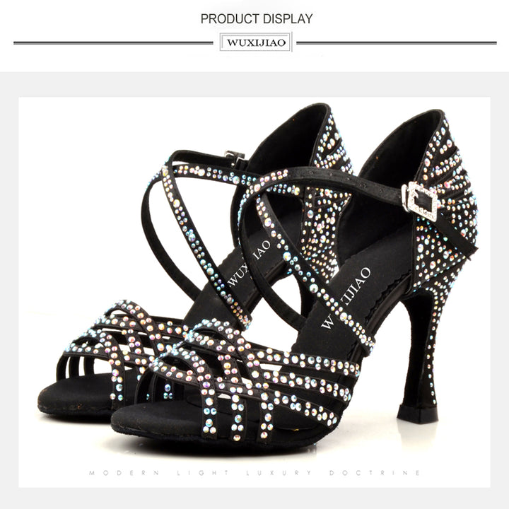 Chaussures de danse Hoa coloris noir strass Talons 6 à 10cm