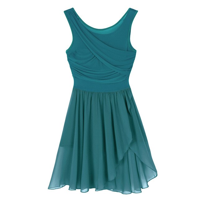 Robe Justaucorps asymétrique en mousseline de soie pour adulte 5 coloris au choix - Dance Store