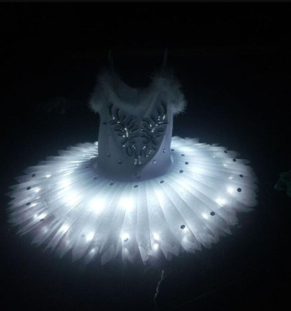 Robe Tutu à bretelles avec lumières LED pour enfant et adulte 2 coloris de LED au choix : blanc ou violet - Dance Store