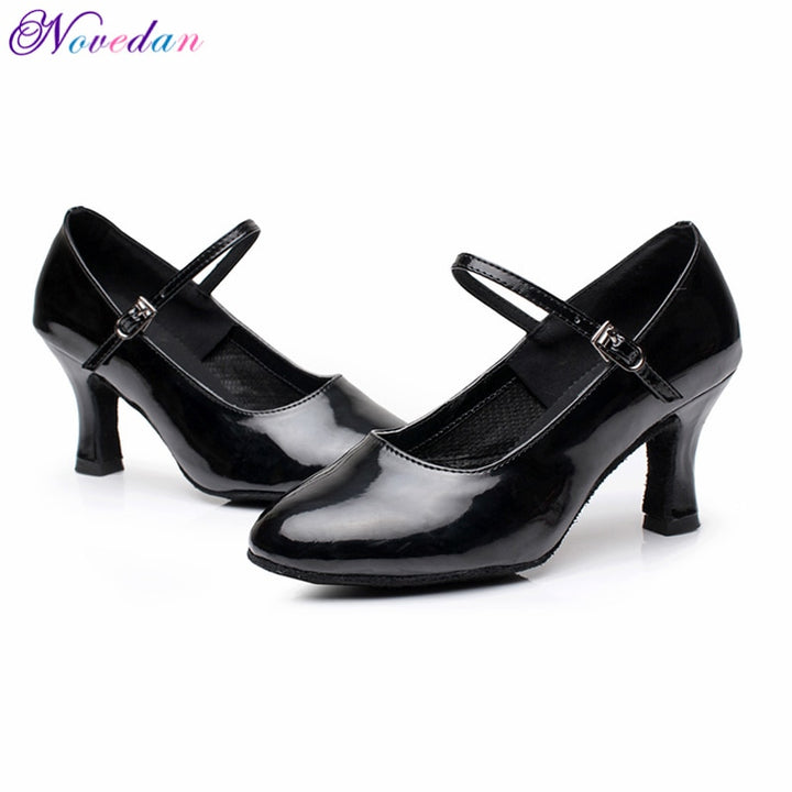 Chaussures de danse pour femme - en cuir noir vernis - Talons personnalisables hauteurs disponibles 5 ou 7cm - Dance Store