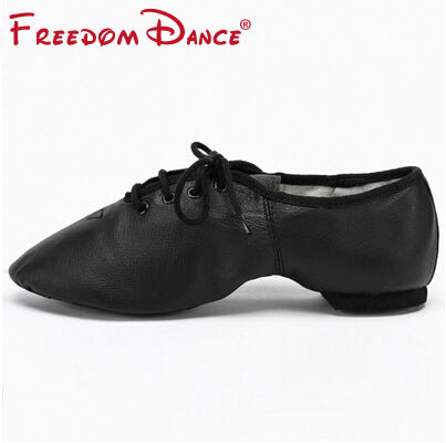 Chaussons de danse - Sneakers en cuir réglable avec lacets pour danse Jazz  pour femme - 2 coloris au choix: noir ou tan - Dance Store