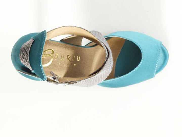 Chaussures de danse pour femme - coloris disponibles: noir ou turquoise & argent- Talons personnalisables: hauteurs disponibles 7 ou 8.5cm - Dance Store