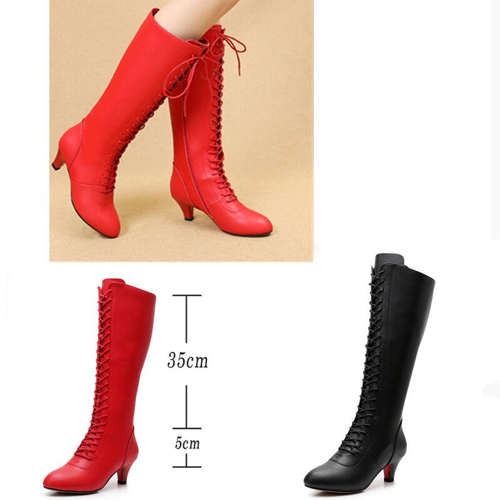 Chaussures Bottes Bottines de danse pour femmes coloris noir ou rouge - Dance Store