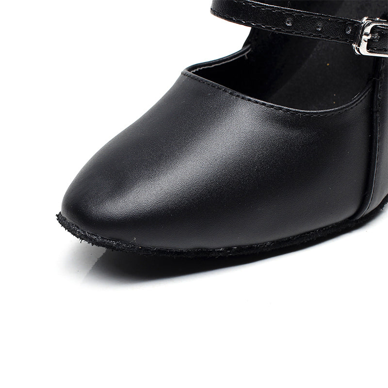 Chaussures de danse en cuir pour femme - coloris: noir - Talons personnalisables plusieurs hauteurs disponibles: de 5cm à 8.3cm - Dance Store