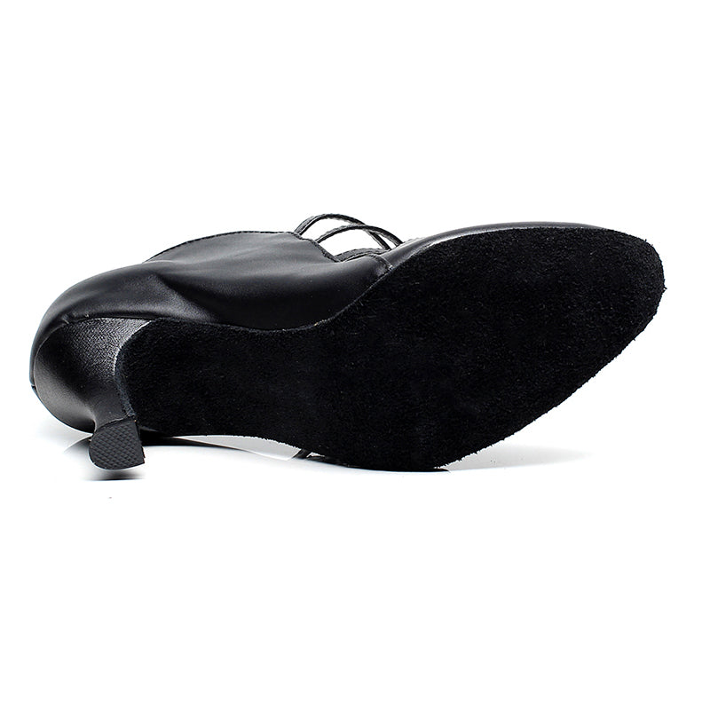 Chaussures de danse en cuir pour femme - coloris: noir - Talons personnalisables plusieurs hauteurs disponibles: de 5cm à 8.3cm - Dance Store