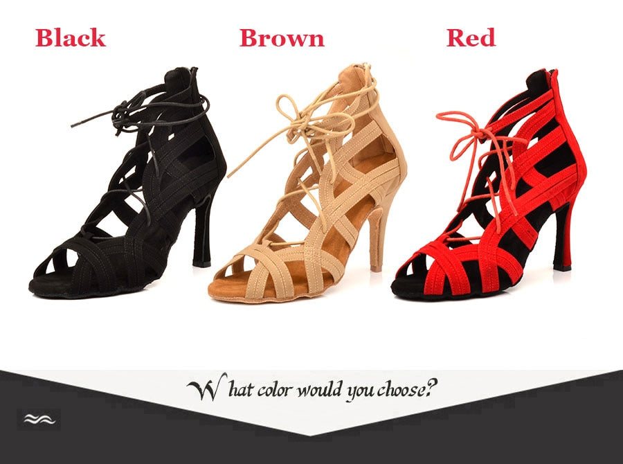 Chaussures de danse pour femme - en daim - 3 coloris au choix: noir, rouge, chair  - Talons personnalisables hauteurs disponibles 10cm 9cm 8.5cm 7.5cm 6cm - Dance Store