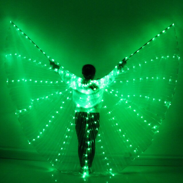 Ailes d'Isis avec lumières LED - Danse Oriental Belly Dance Costume - vendues avec bâtons - pour adulte - 6 coloris au choix - Dance Store