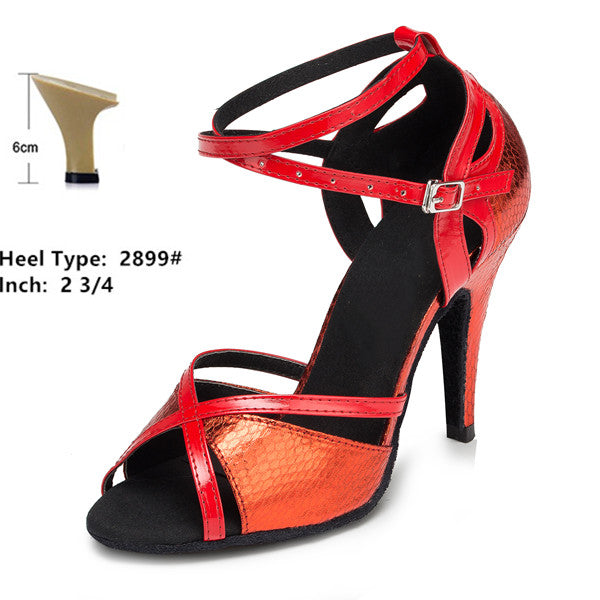 Chaussures de danse pour femme - coloris rouge - Talons personnalisables: hauteurs disponibles: 6/7.5/8.5/9/10cm - Dance Store