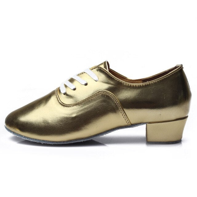 Chaussures de danse à talons homme coloris or