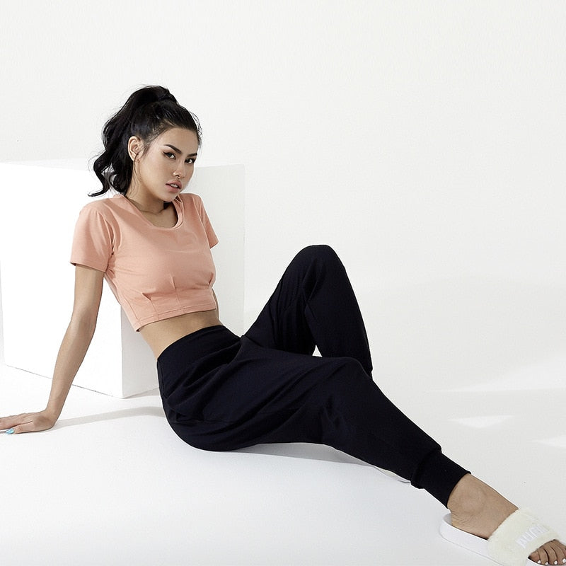 Pantalon de danse resserré aux chevilles coloris noir Taille M