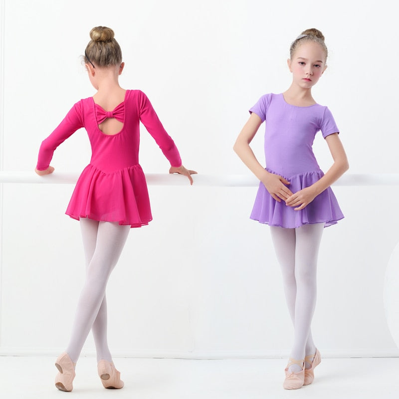 Justaucorps manches longues avec jupette dos fantaisie Ivy