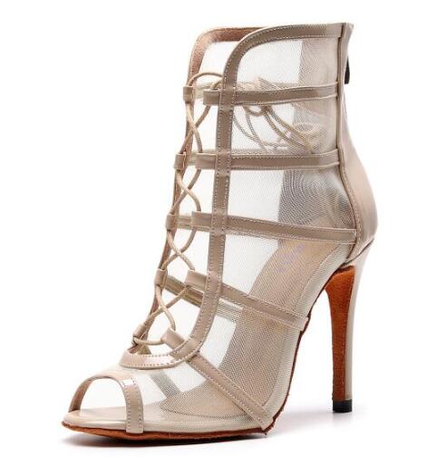 Bottines danse Ashwini beige rose Talons de 6cm