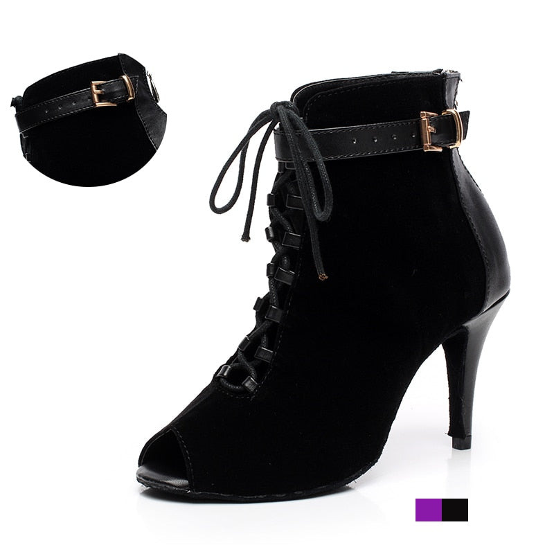 Chaussures bottines coloris noir ou violet -Talons de 7.5 à 10cm