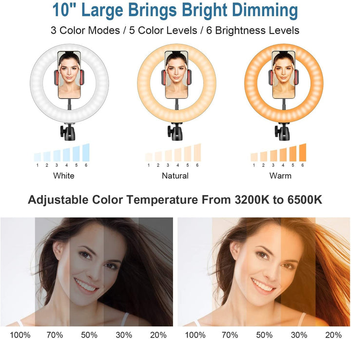 Support Trépied flexible avec Led pour smartphone de 50 à 200cm