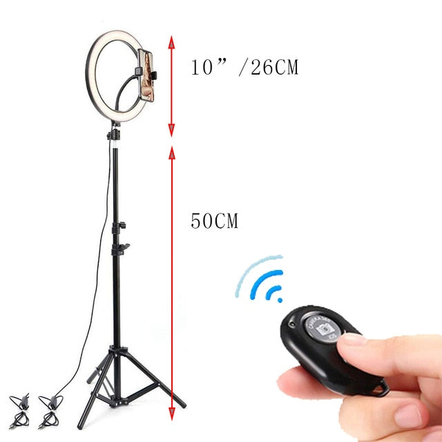 Support Trépied flexible avec Led pour smartphone de 50 à 200cm