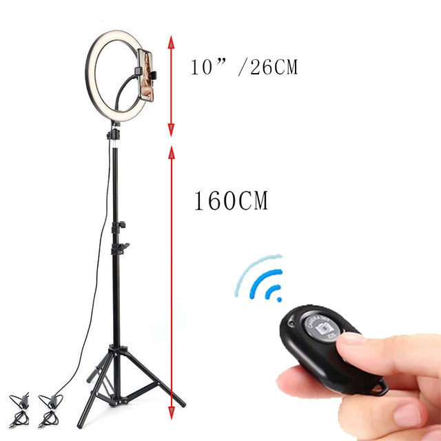 Support Trépied flexible avec Led pour smartphone de 50 à 200cm