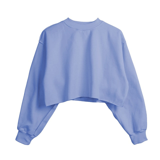 Sweat-shirt court manches longues 9 coloris au choix