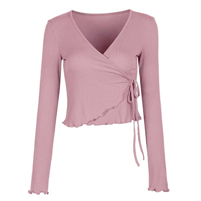 Top cache-cœur manches longues 4 coloris au choix