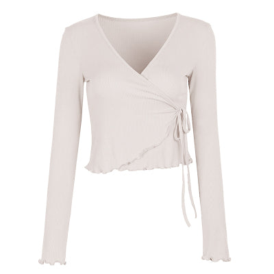 Top cache-cœur manches longues 4 coloris au choix