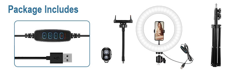 Support Trépied flexible avec Led pour smartphone de 50 à 200cm