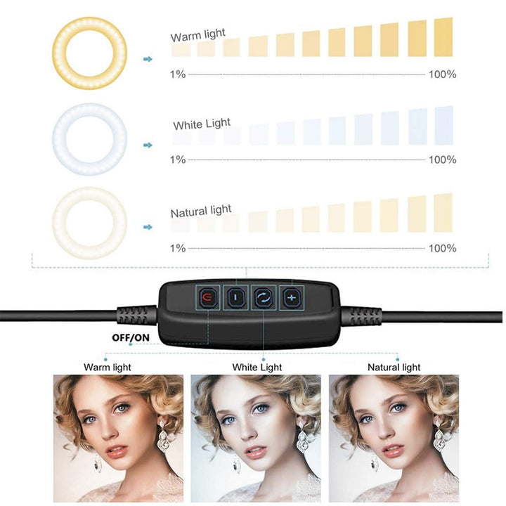 Support Trépied flexible avec Led pour smartphone de 50 à 200cm