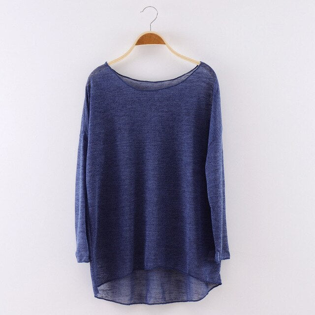 Top maille transparente manches longues Ainoa