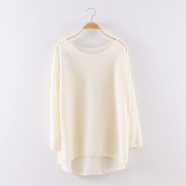 Top maille transparente manches longues Ainoa