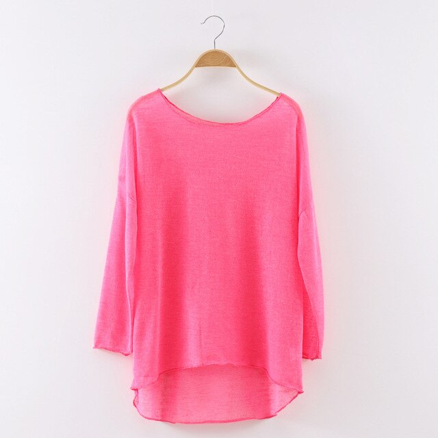 Top maille transparente manches longues Ainoa