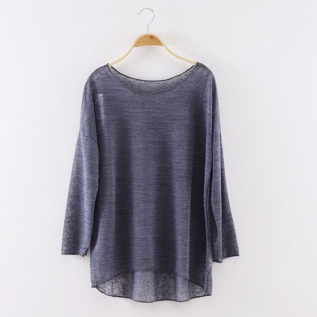 Top maille transparente manches longues Ainoa