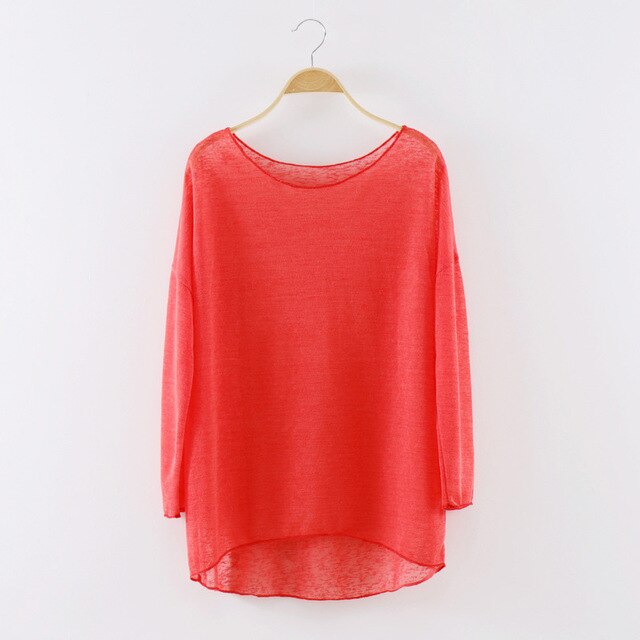 Top maille transparente manches longues Ainoa