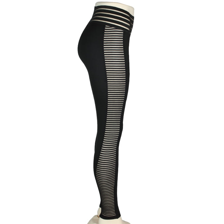 Legging noir maille fantaisie taille haute