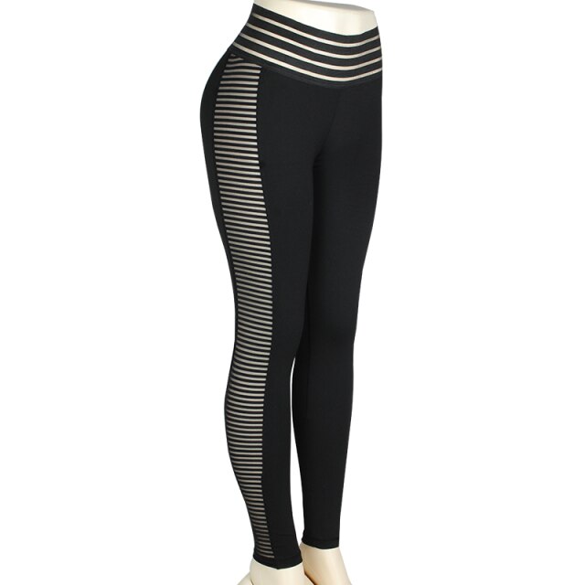 Legging noir maille fantaisie taille haute