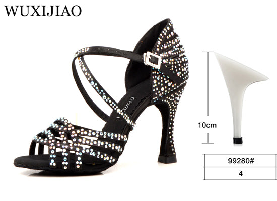 Chaussures de danse Hoa coloris noir strass Talons 6 à 10cm