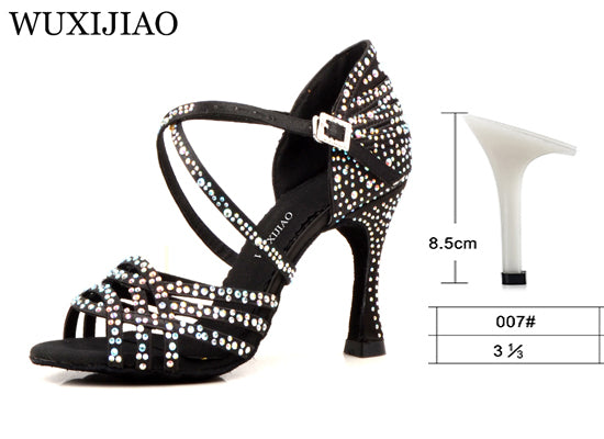 Chaussures de danse Hoa coloris noir strass Talons 6 à 10cm