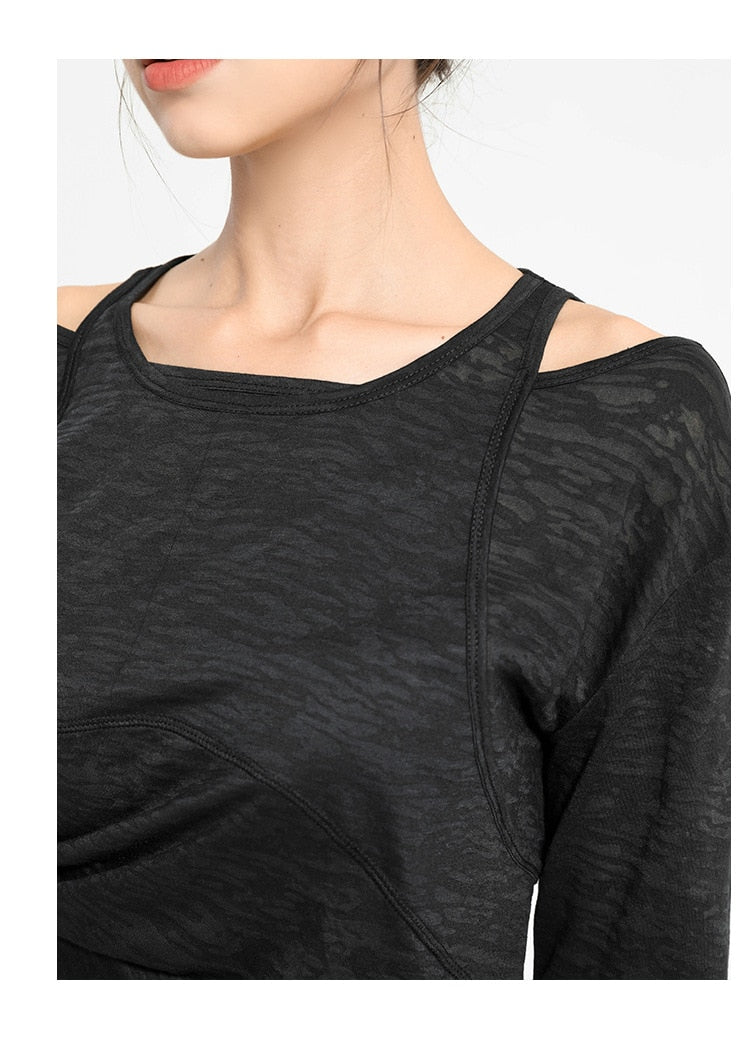 Top manches longues épaules dénudées Shana