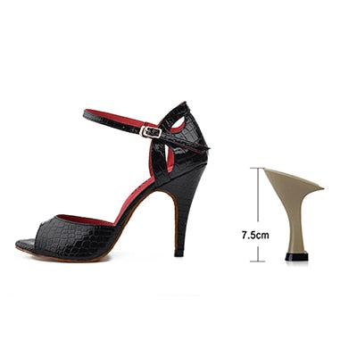 Chaussures de danse pour femme - 2 coloris au choix: noir ou rouge - Talons personnalisables: hauteurs disponibles de 6 à 10cm - Dance Store