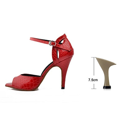 Chaussures de danse pour femme - 2 coloris au choix: noir ou rouge - Talons personnalisables: hauteurs disponibles de 6 à 10cm - Dance Store