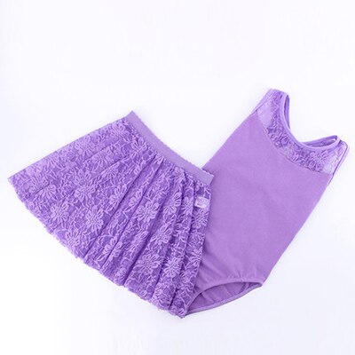 Justaucorps sans manches avec jupette dentelle Elena