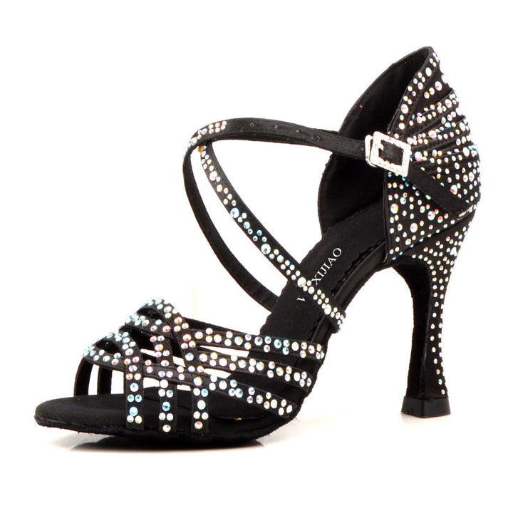 Chaussures de danse Hoa coloris noir strass Talons 6 à 10cm