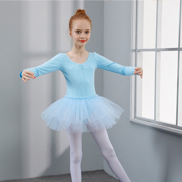 Justaucorps manches longues avec jupette Cindy